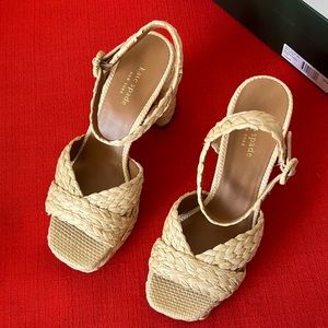 Kate Spade Braided Raffia Heels W9.5